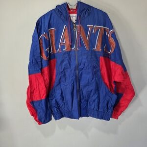 NFL New York Giants Big Logo Vintage 90s Windbreaker The Game Jacket Mens Large